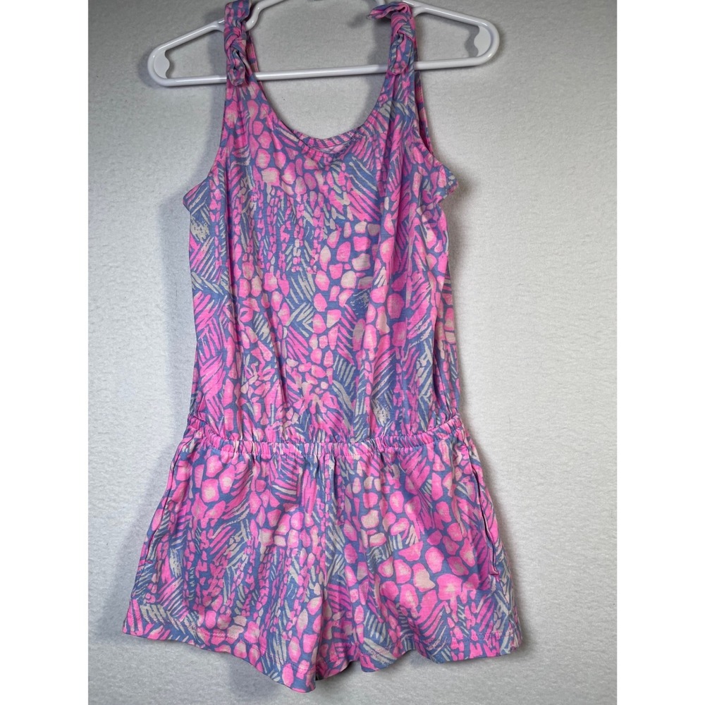 Lilly Pulitzer Romper Girls SM Pink Romper Abstract Animal Print Sleeveless
